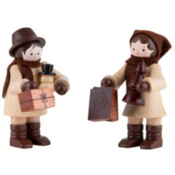 Thiel-Figur Einkaufspaar - natur - 5,5 cm
