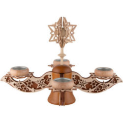 Adventsleuchter, natur/braun - 27 cm