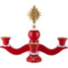 Adventsleuchter mit Stern, rot - 30 cm