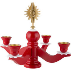 Advent Candle Holder with Star, Red  - 30 cm / 11.8 inch