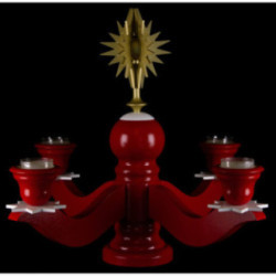 Adventsleuchter mit Stern, rot - 30 cm