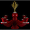 Adventsleuchter mit Stern, rot - 30 cm