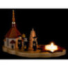 Tea Light Holder - Seiffen Church and Carolers - 13 cm / 5.1 inch
