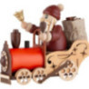 Räuchermännchen Weihnachtsmann auf Lok - 19 cm