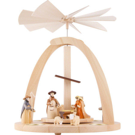 1-stöckige Pyramide Krippenfiguren bunt - 33 cm