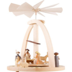 1-stöckige Pyramide Krippenfiguren bunt - 33 cm