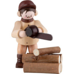 Thiel Figurine - Chainsaw Worker - natural - Set of Two - 6 cm / 2.4 inch
