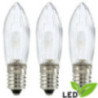 LED-Riffelkerze klar - Sockel E10 - warmweiß - 0,1-0,3W