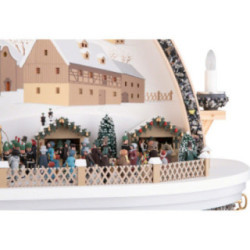 Schwibbogen Weihnachtsmarkt am "Molchner Stolln" zu Pobershau (limitierte Auflage) - 74x28x58 cm