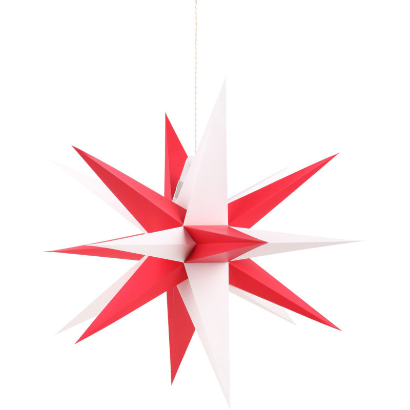 Annaberg Folded Star for Indoor with Red-White Tips - 35 cm / 13.8 inch