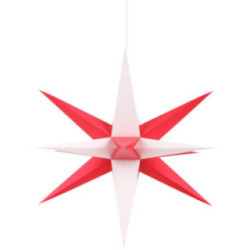 Annaberg Folded Star for Indoor with Red-White Tips - 70 cm / 27.6 inch