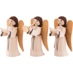 Nativity Angels, Set of Three, Stained - 7 cm / 2.8 inch