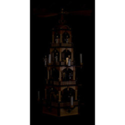 4-stöckige Pyramide Christi Geburt mit Musikspielwerk - 70 cm