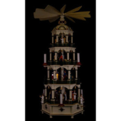 4-stöckige Pyramide Christi Geburt mit Musikspielwerk - 70 cm