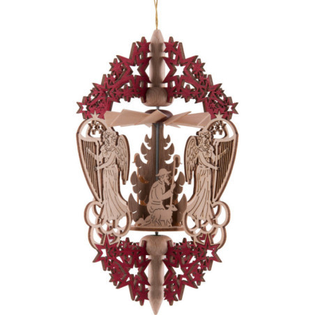 Christbaumschmuck Christi Geburt - rot - 15,3 cm