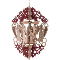 Christbaumschmuck Christi Geburt - rot - 15,3 cm