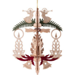 Christbaumschmuck Kerze Bergmann, Engel und Räuchermann - 16,3 cm