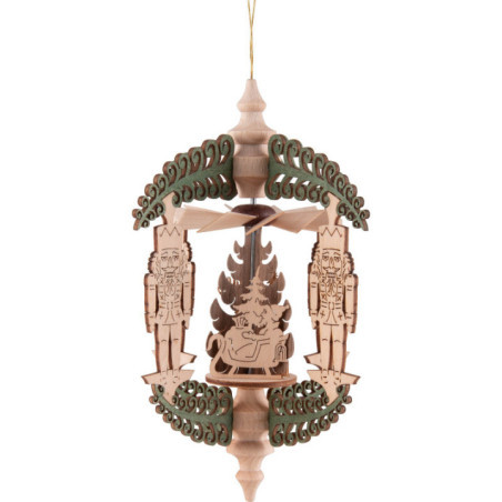 Tree Ornament - Santa and Deer - 14 cm / 5.5 inch