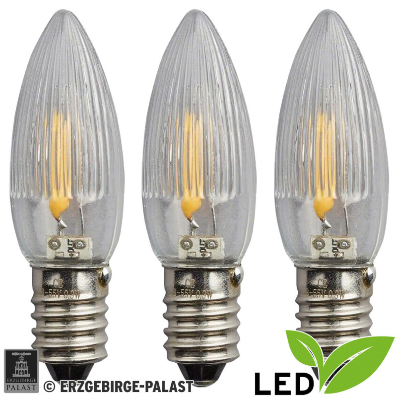 LED-Riffelkerze Filament - Sockel E10 - 16V