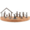 Tea Light Holder - Silhouette M Oak - Nativity Scene - 15 cm / 5.9 inch