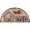 Tea Light Holder - Silhouette M Oak - Nativity Scene - 15 cm / 5.9 inch
