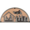 Tea Light Holder - Silhouette M Oak - Nativity Scene - 15 cm / 5.9 inch