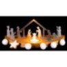 Tea Light Holder - Silhouette M Oak - Nativity Scene - 15 cm / 5.9 inch
