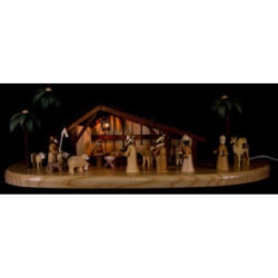 Große Weihnachtskrippe elektrisch beleuchtet