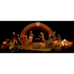 Weihnachtskrippe mit lasierten Figuren