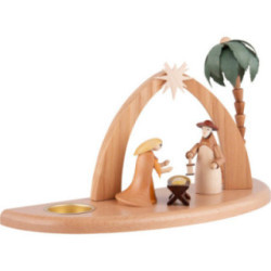 Candle Holder - Nativity Scene - 17 cm / 7 inch