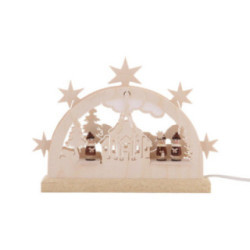 Mini-Schwibbogen Seiffener Kirche - 23x15x4,5 cm