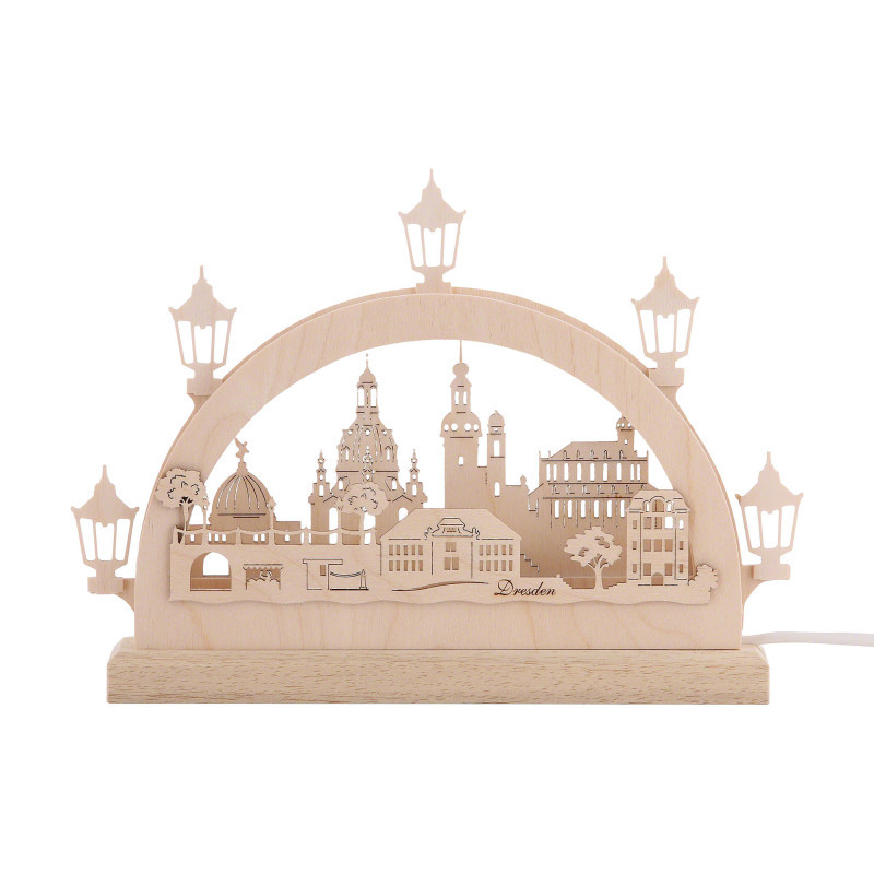 Mini-Schwibbogen Dresden - 23x15x4,5 cm