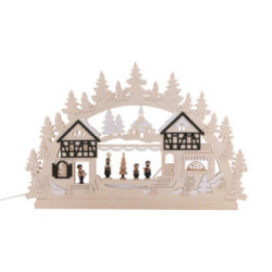 3D Double Arch - Seiffen Christmas Fair - 74x47x5,5 cm / 29x18x2 inch