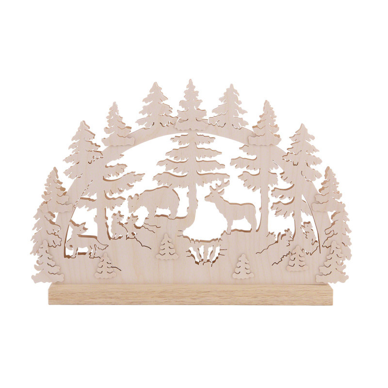 3D-Doppelschwibbogen Tiere im Wald - 42x30x4,5 cm