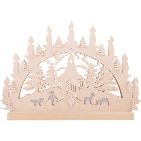 3D-Doppelschwibbogen Seiffener Kirche - 42x30x4,5 cm