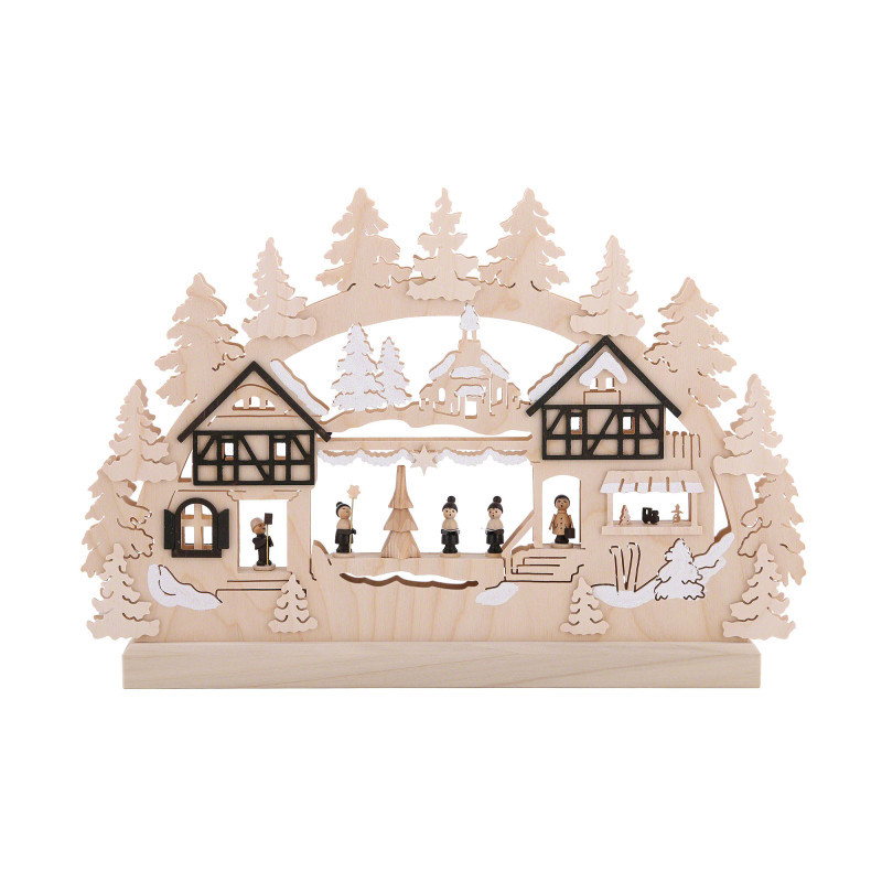 3D Double Arch - Seiffen Christmas Fair - 42x30x4,5 cm / 16x12x2 inch