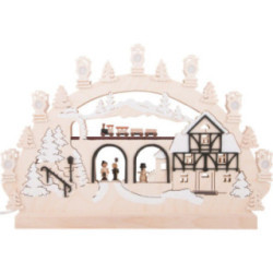 3D-Doppelschwibbogen Eisenbahn - 42x30x4,5 cm