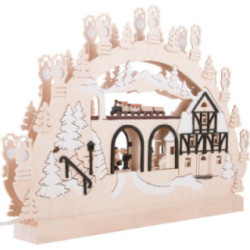 3D-Doppelschwibbogen Eisenbahn - 42x30x4,5 cm