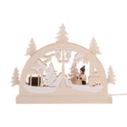 Mini-Schwibbogen Schneeschieber - 23x15x4,5 cm