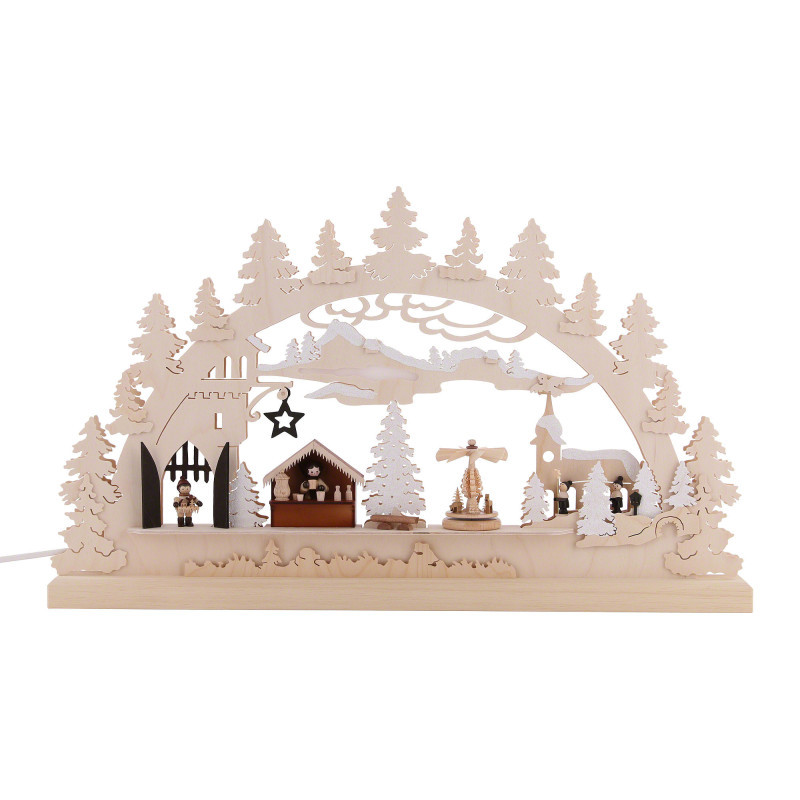 Schwibbogen Burgweihnacht - 62x37x5,5 cm