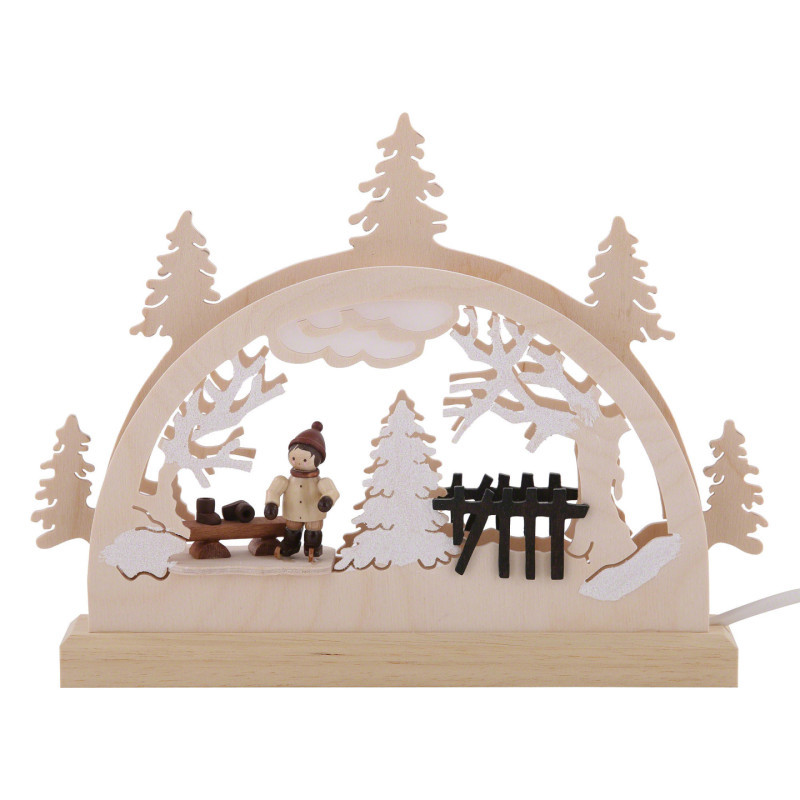 Candle Arch - Ice Skater (3 Figures) - 23x15x4, cm / 9x6x2 inch