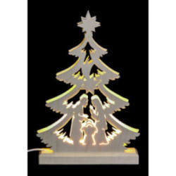 Lichterspitze Mini-Baum Krippenszene - 23,5x15,5x4,5 cm