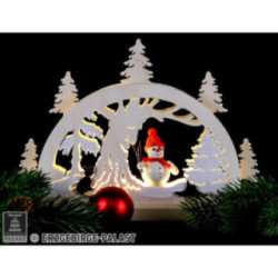 Lichterspitze Baum mit Schneemännern - 43x25x4,5 cm
