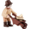 Thiel Figurine - Forest Man with Wheelbarrow - natural - 6 cm / 2.4 inch