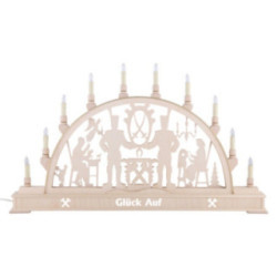 Schwibbogen Bergleute Glück auf! - 78 cmx45 cm