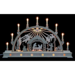 Schwibbogen Christi Geburt mit Stern und Sockel - 78 cmx45 cm