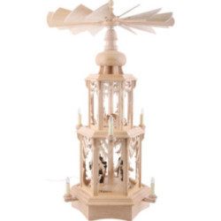 2-Tier Christmas Pyramid - Forest Design - Electrical with Figurines - 77 cm / 30 inch