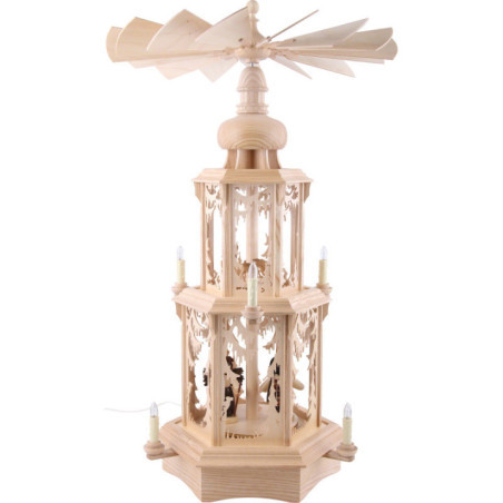 2-stöckige Pyramide Walddesign - elektrisch mit Figuren - 77 cm