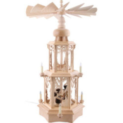 2-stöckige Pyramide Walddesign - elektrisch mit Figuren - 77 cm