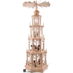 4-stöckige Pyramide Walddesign - elektrisch mit Figuren - 135 cm